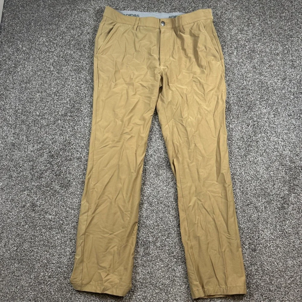 Adidas Ultimate 365 Golf Pants Performance‎ Khaki Trousers Mens Size 36